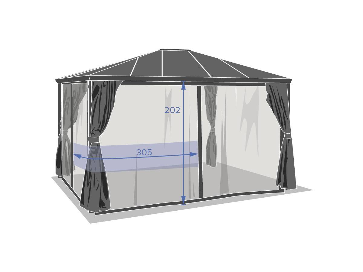Hesperide - Moustiquaire de pergola "Belize" ardoise en polyester - Hespéride - Image 2