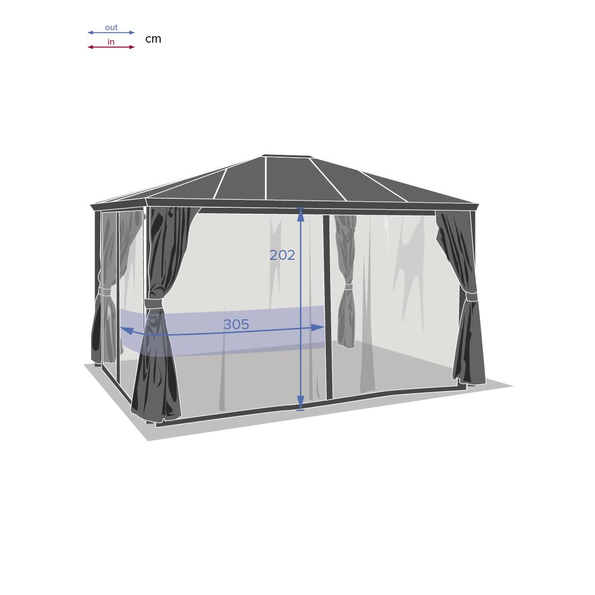 Hesperide - Moustiquaire de pergola "Belize" ardoise en polyester - Hespéride - Image 3