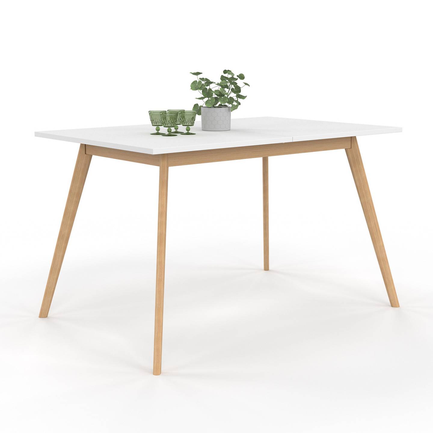 Table scandinave extensible rectangle INGA 4-8 personnes blanche 110-150 cm - Image 5