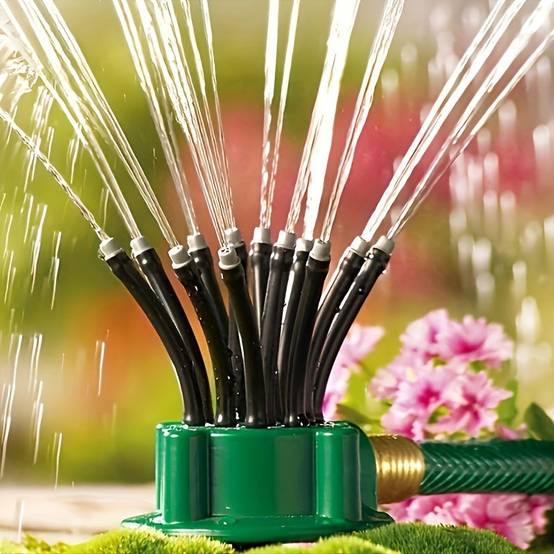 Arroseur de jardin automatique multi-têtes à 360 degrés, système d'arrosage de jardin de pelouse, outil d'irrigation de jardin, 9CM*10CM, vert-Lytech - Image 6