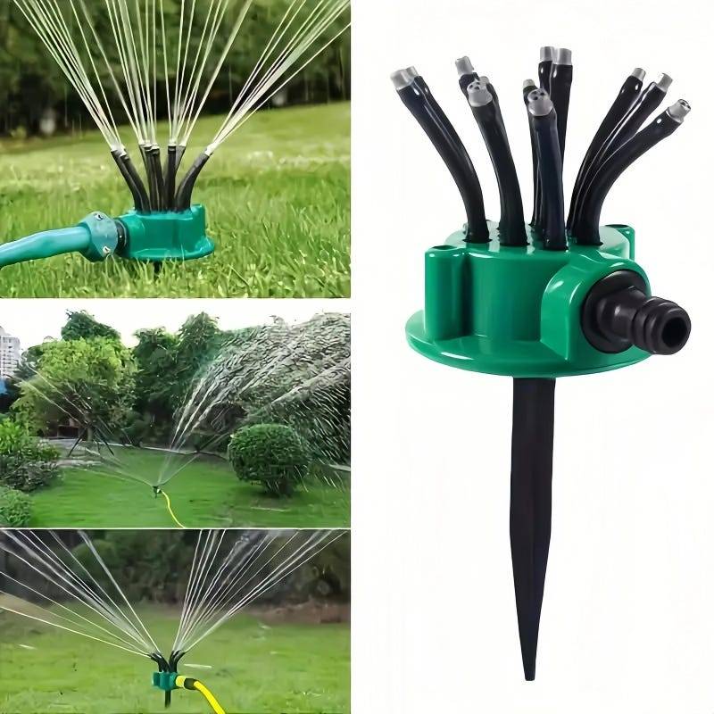 Arroseur de jardin automatique multi-têtes à 360 degrés, système d'arrosage de jardin de pelouse, outil d'irrigation de jardin, 9CM*10CM, vert-Lytech - Image 1