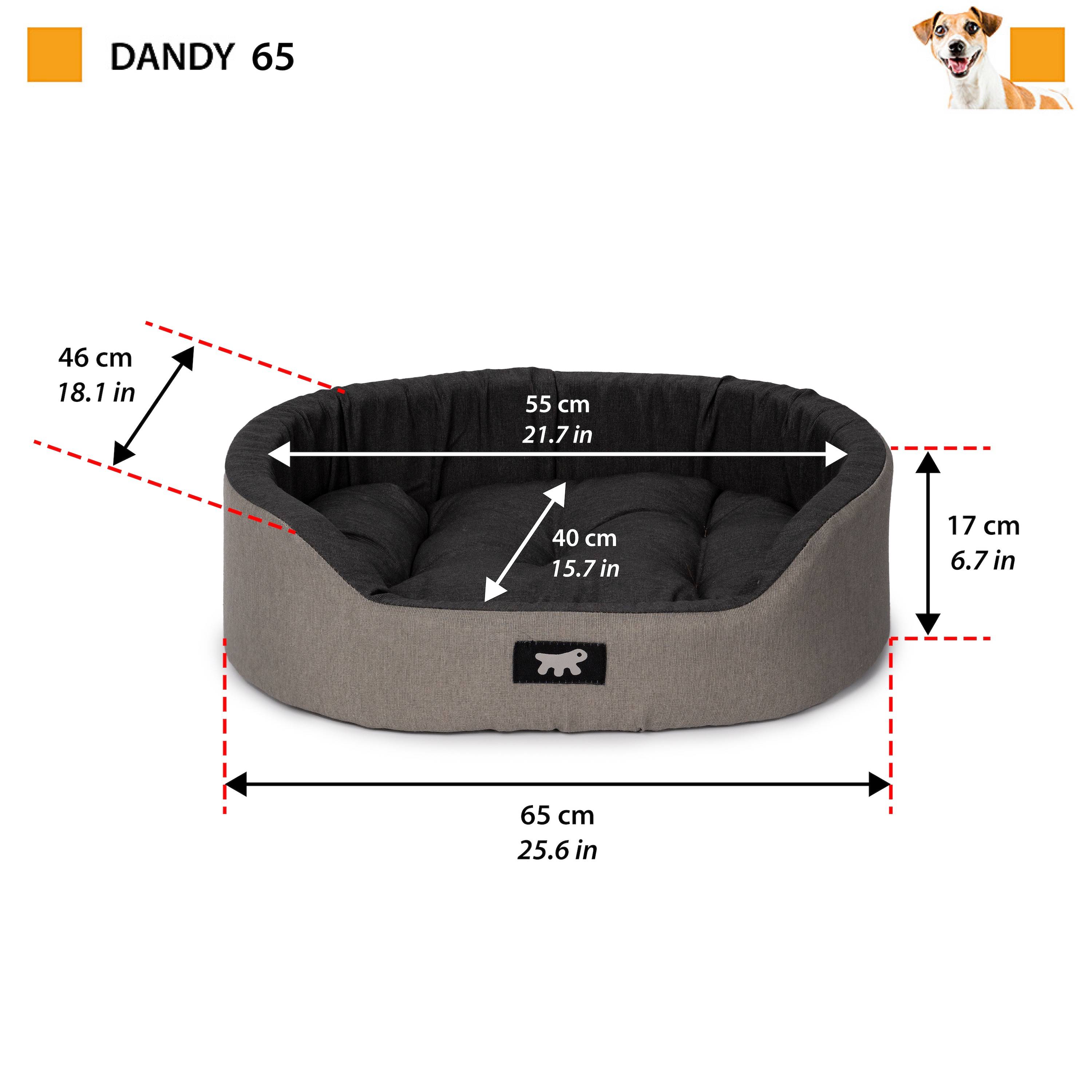 Ferplast - Ferplast Panier Chien Dandy, Coussin Amovible et Lavable, Housse en Coton avec Rembourrage Doux, Idéale également comme Niche pour Chat, 65 x 46 x H - Image 2