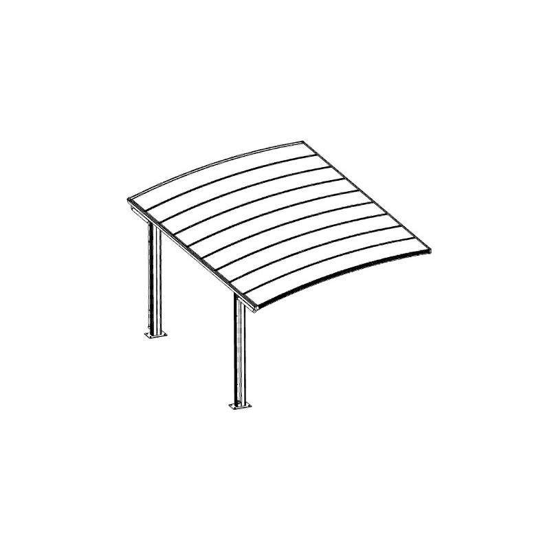 Carport autoportant 15m² aluminium polycarbonate gris anthracite Falcon X-Metal avec kit fixation - Image 2
