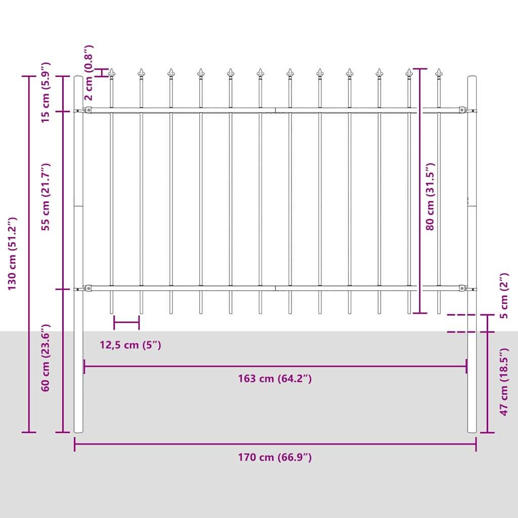 Maison Chic - Clôture de jardin - Panneau de clôture - Palissade Blanc 3,4 x 0,8 m Acier peint par poudre g481 - Image 7