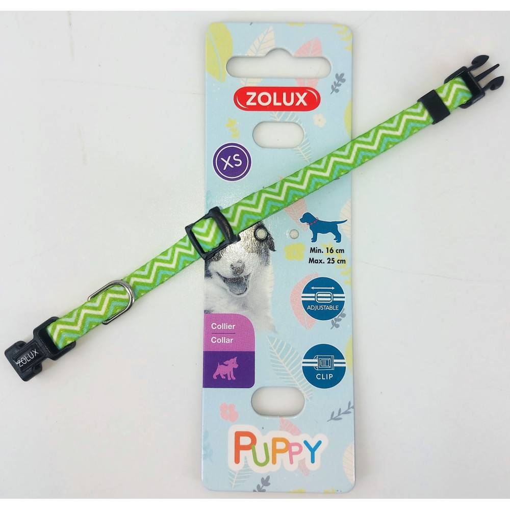 Zolux - Collier PUPPY PIXIE 8 mm 16 à 25 cm couleur vert pour chiots - Image 1