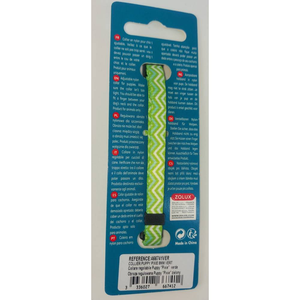 Zolux - Collier PUPPY PIXIE 8 mm 16 à 25 cm couleur vert pour chiots - Image 3