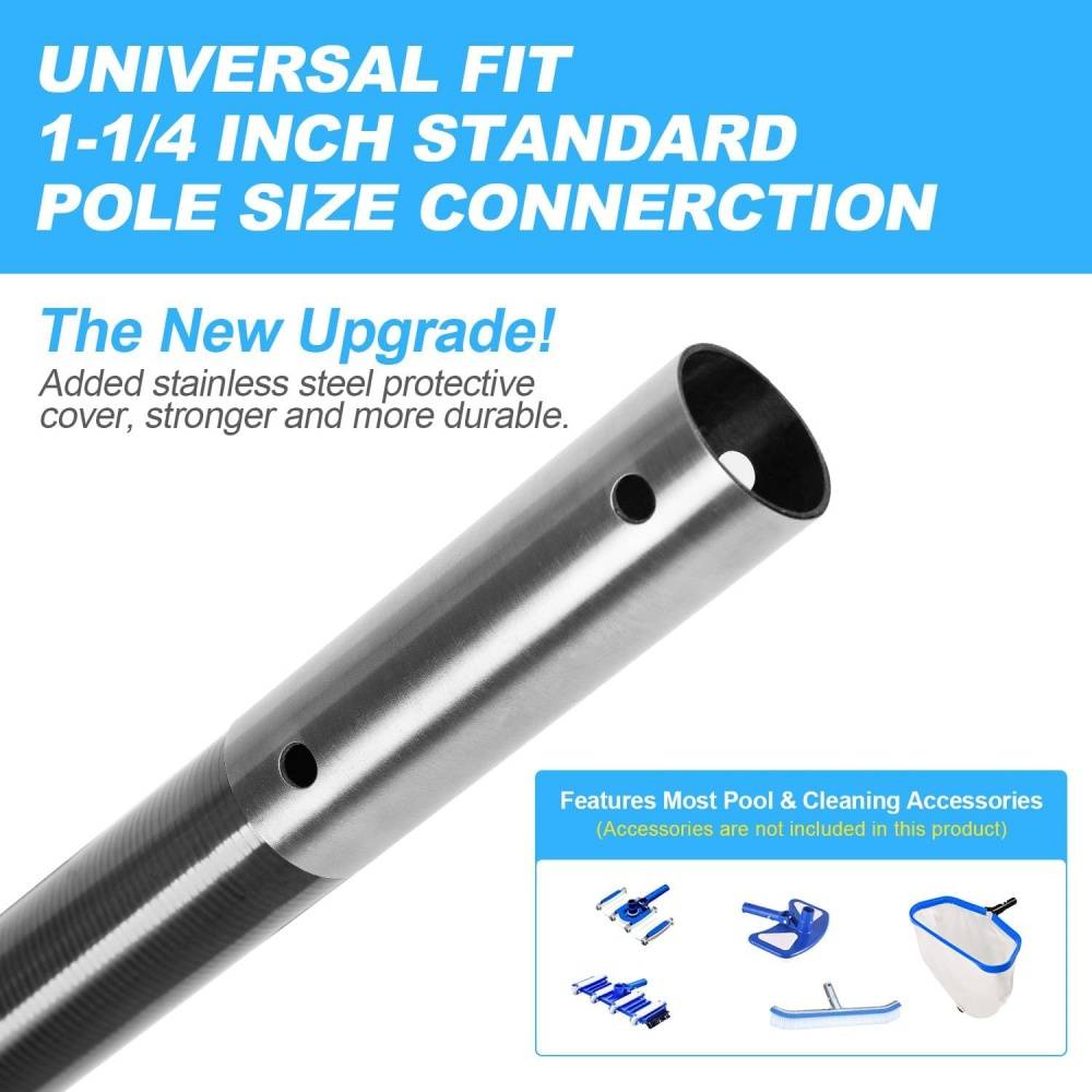 Perche Télescopique Fibre Carbone 112-365cm Universelle pour Nettoyage Piscine - Living123 - Image 6