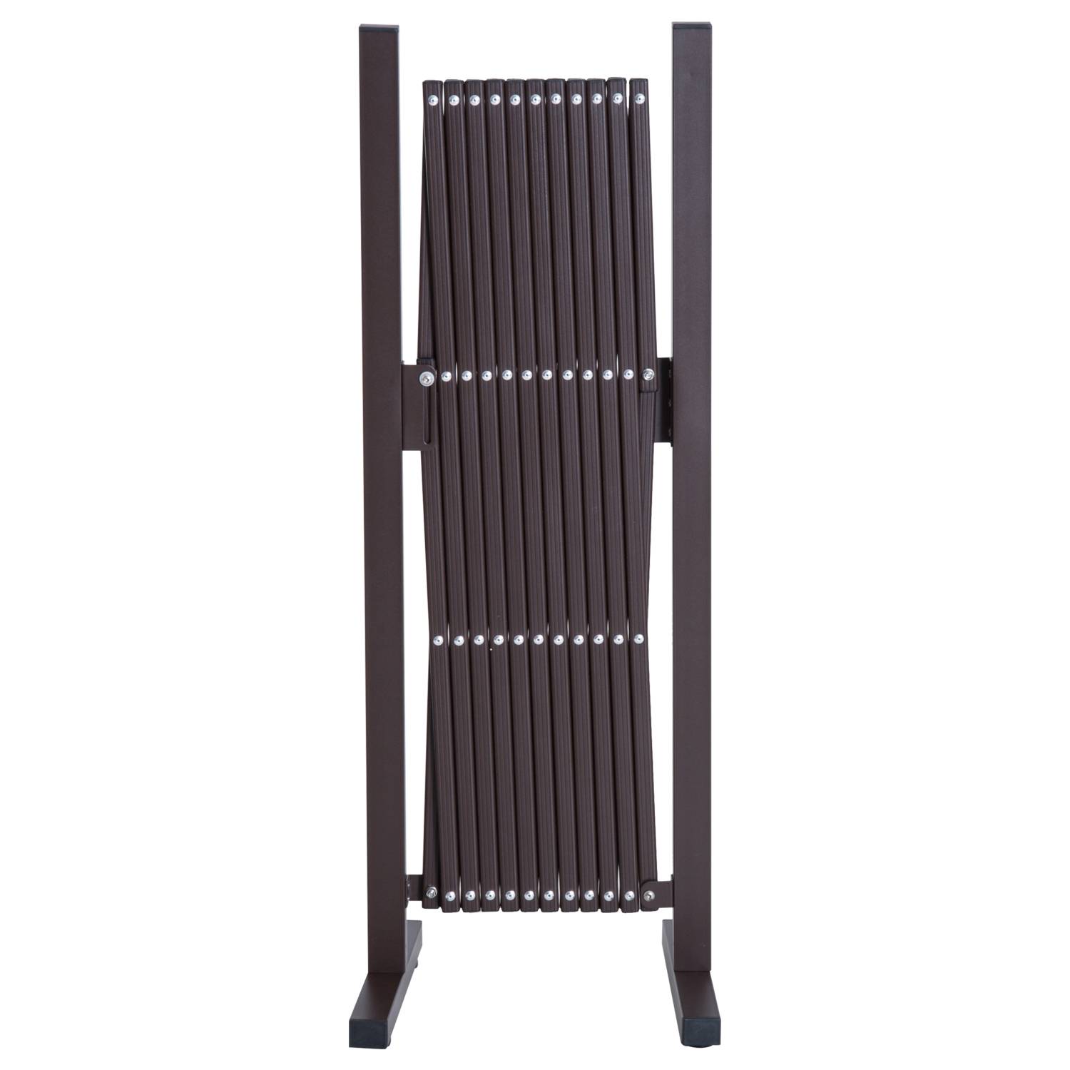 Portail/barrière extensible à ciseaux, 35-300 cm, jardin, aluminium, marron, H 103,5 cm - Image 9