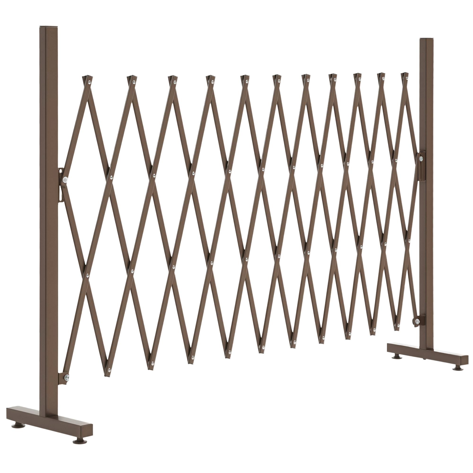Portail/barrière extensible à ciseaux, 35-300 cm, jardin, aluminium, marron, H 103,5 cm - Image 1