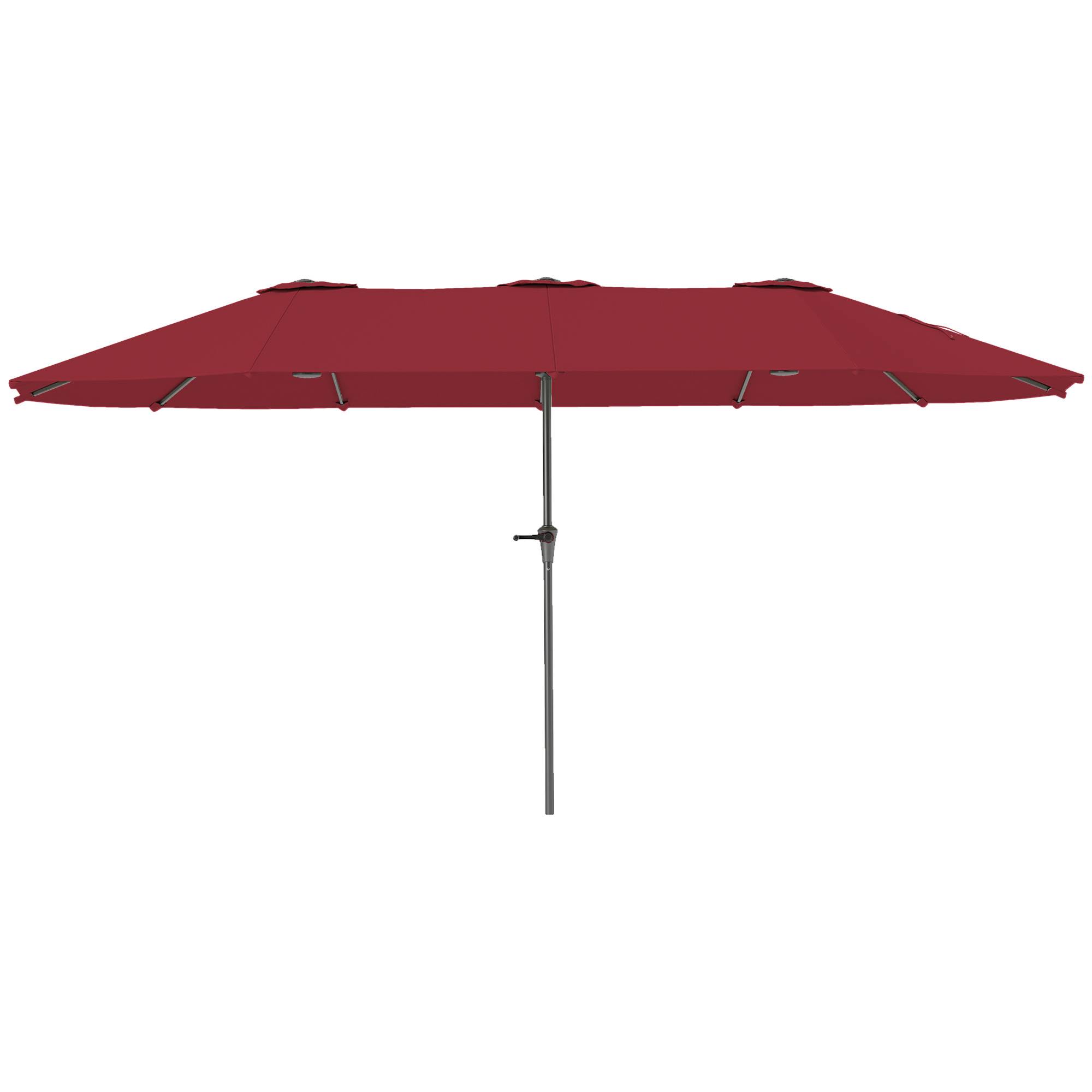 Parasol de jardin extérieur, parasol double rectangulaire - 4 x 2,2 x 2,3m Rouge vineux fr269 - Image 2