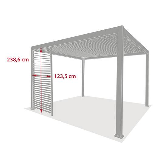 Hesperide - Persienne pour pergola bioclimatique "Evora" - 1/3 côté - 1,2 x 2,3 m Graphite Hespéride - Image 6