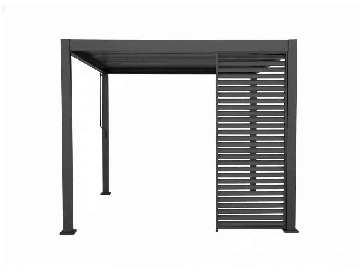 Hesperide - Persienne pour pergola bioclimatique "Evora" - 1/3 côté - 1,2 x 2,3 m Graphite Hespéride - Image 4