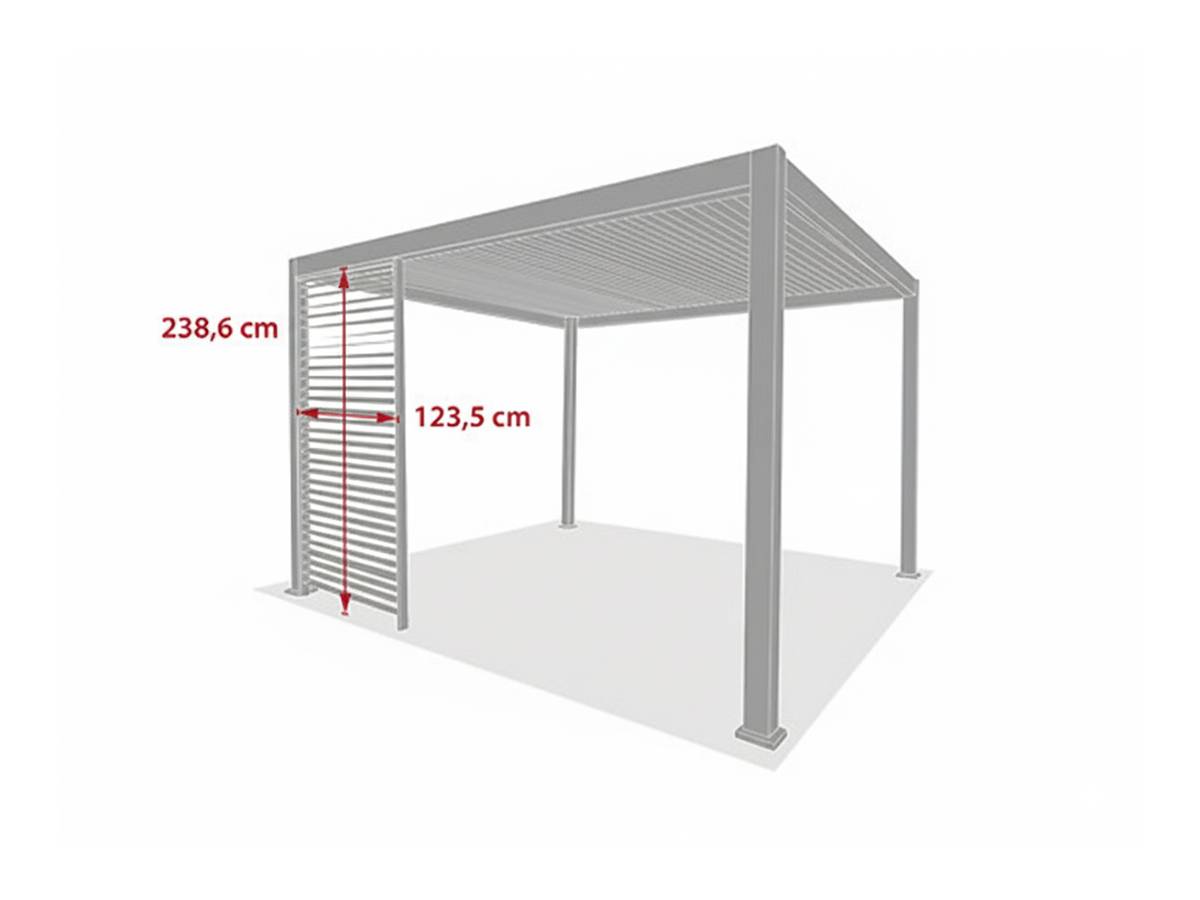 Hesperide - Persienne pour pergola bioclimatique "Evora" - 1/3 côté - 1,2 x 2,3 m Graphite Hespéride - Image 3