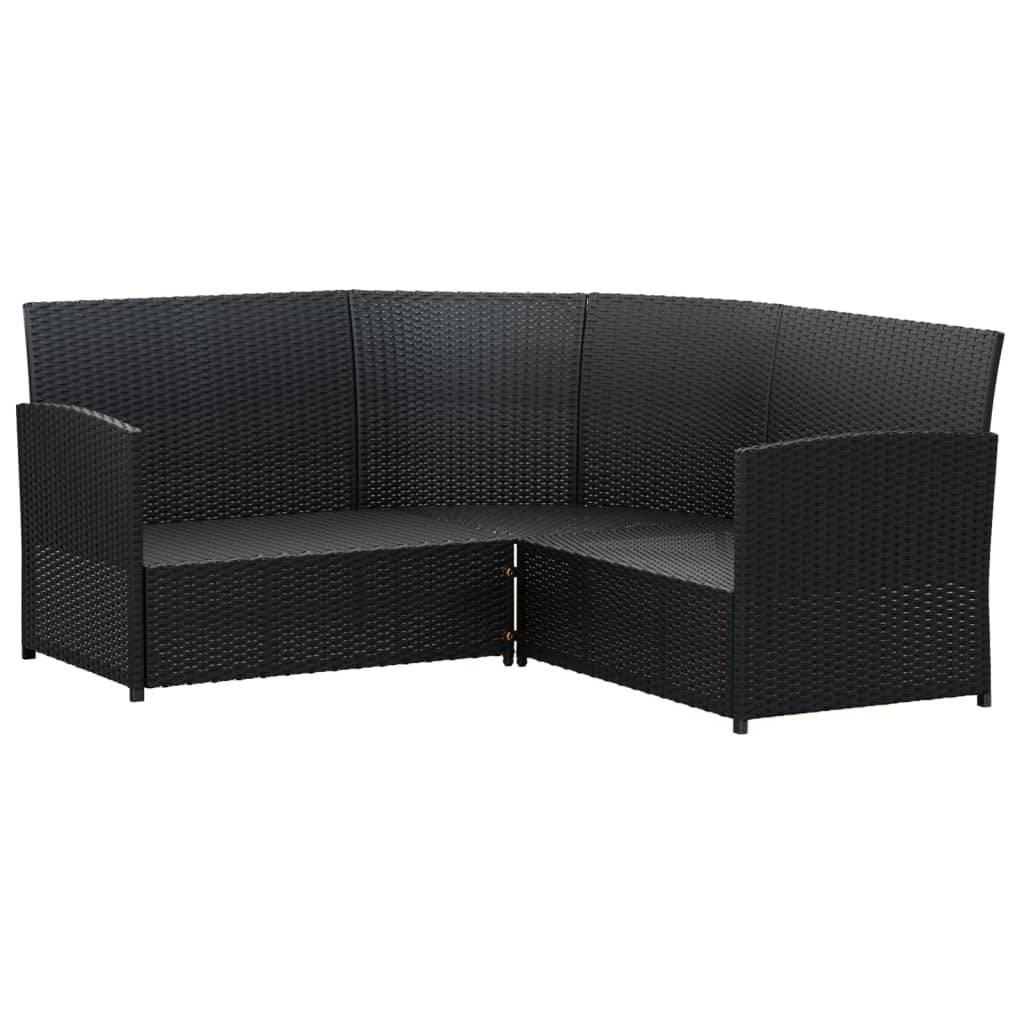 Helloshop26 - Ensemble de canapés en l 2 pièces avec coussins noir résine tressée - Image 4