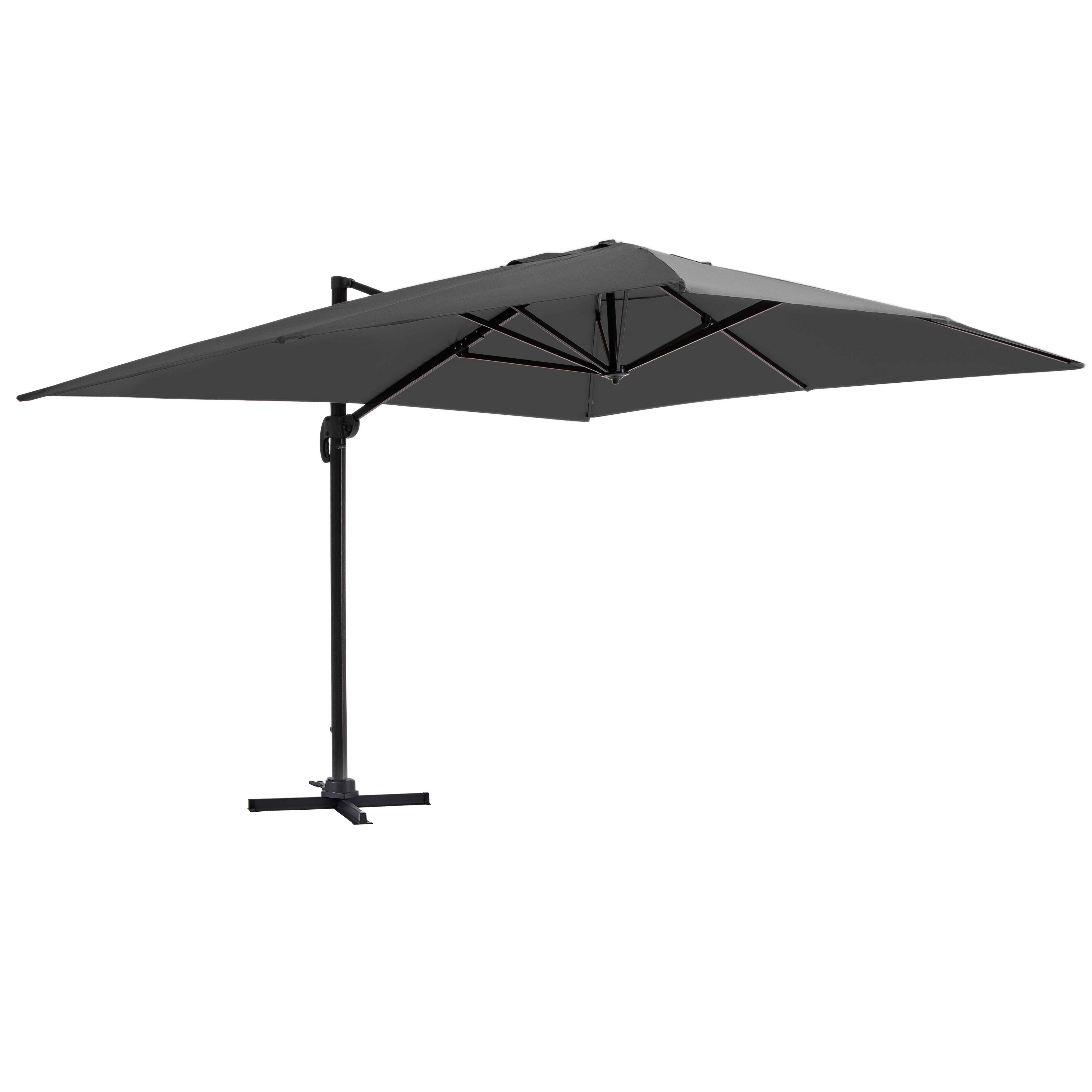 Oviala - Parasol déporté inclinable et rotatif 4x3m aluminium gris anthracite Caserta - Oviala - Image 1