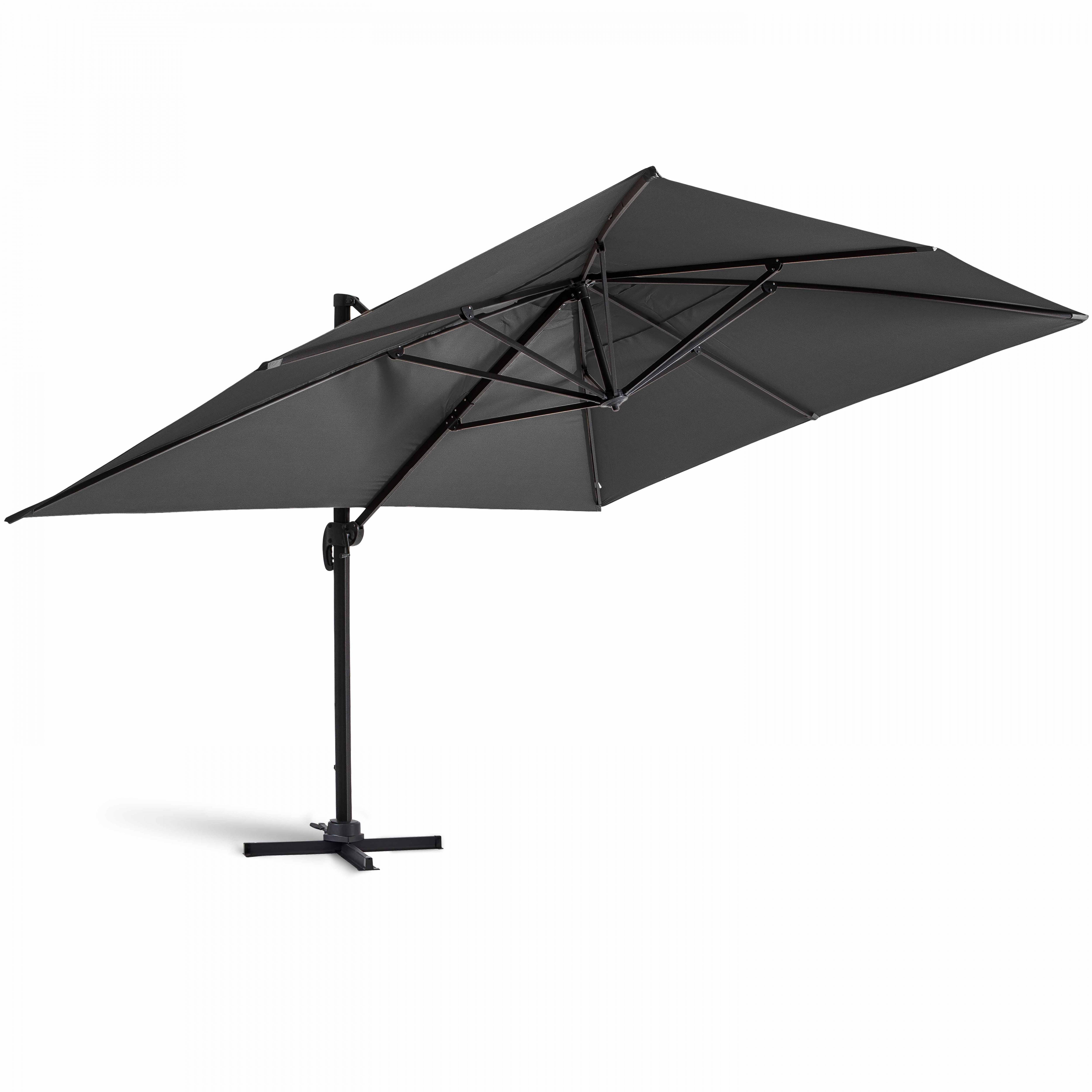 Oviala - Parasol déporté inclinable et rotatif 4x3m aluminium gris anthracite Caserta - Oviala - Image 3