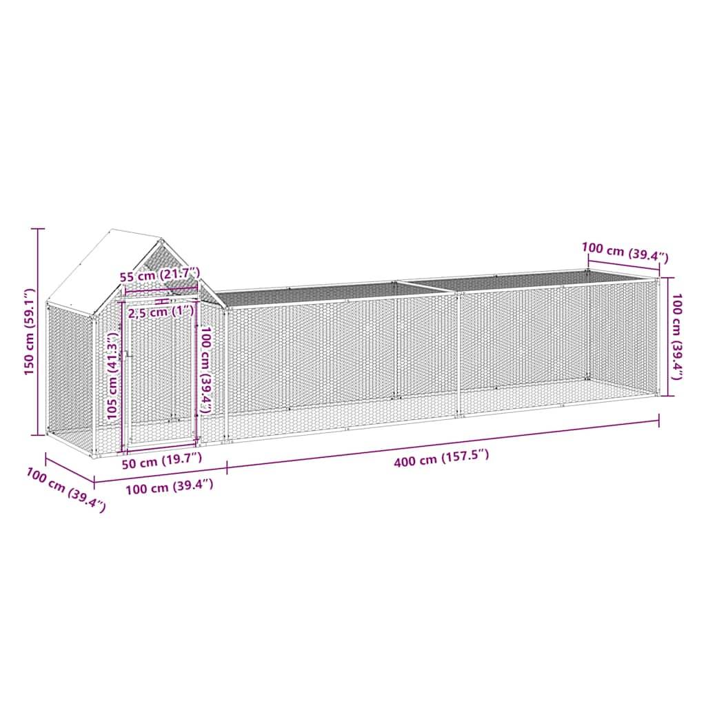 Vidaxl - Poulailler 5 x 1 x 1,5 m Acier galvanisé vidaXL 144555 - Image 6