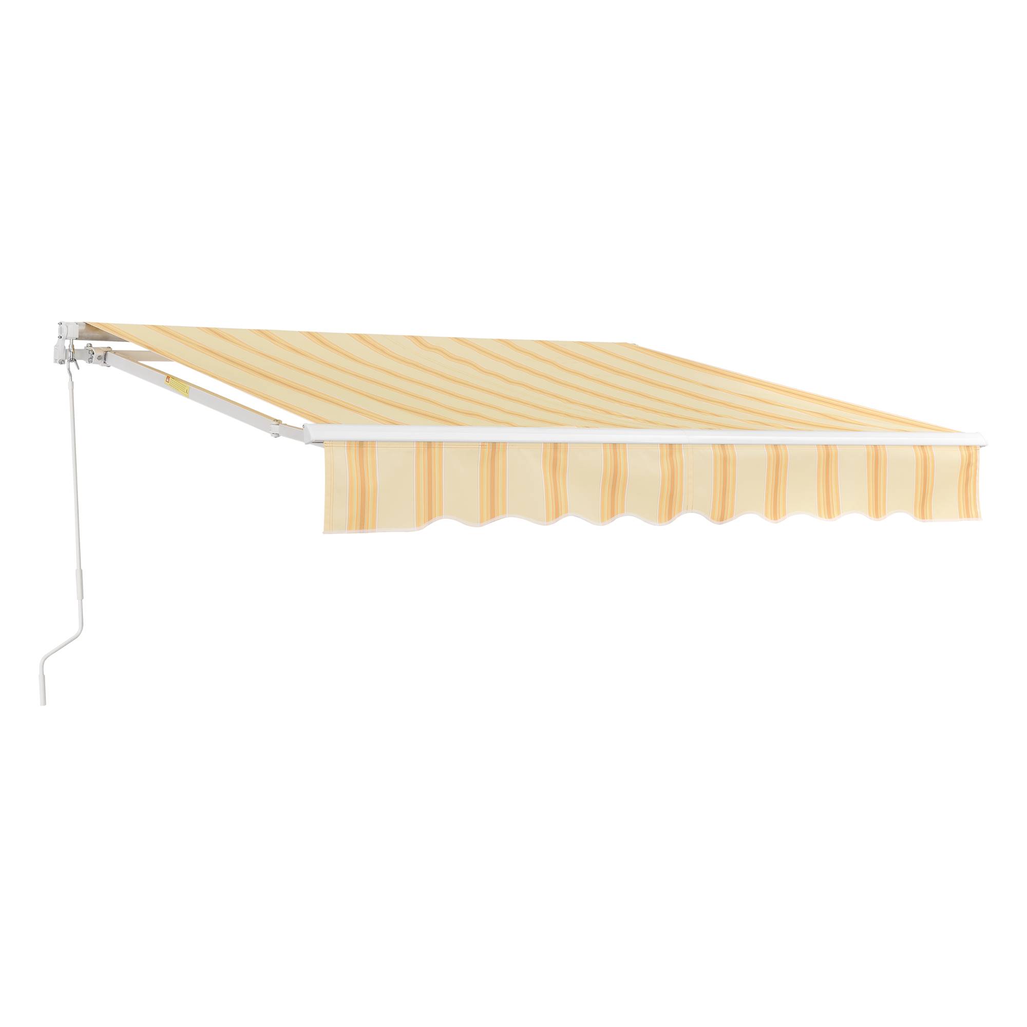 Store Banne Bitonto avec Manivelle 250 x 200 cm Jaune Blanc [en.casa] - Image 1