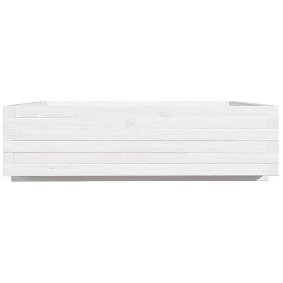 Maison Chic - Jardinière | Pot de fleurs | Cache-pot | Bac à fleurs blanc 90x90x26,5 cm bois de pin massif - Image 6