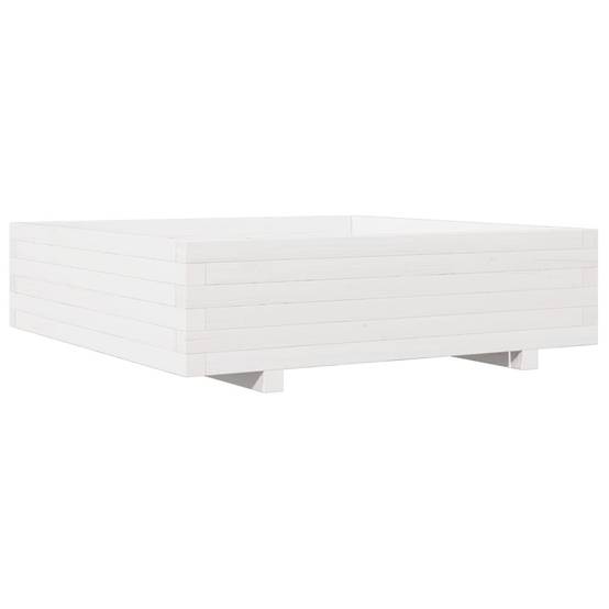 Maison Chic - Jardinière | Pot de fleurs | Cache-pot | Bac à fleurs blanc 90x90x26,5 cm bois de pin massif - Image 7