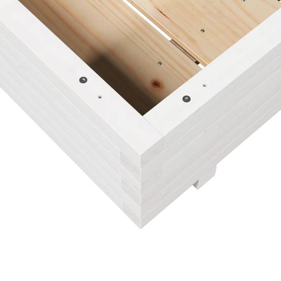 Maison Chic - Jardinière | Pot de fleurs | Cache-pot | Bac à fleurs blanc 90x90x26,5 cm bois de pin massif - Image 8