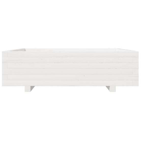 Maison Chic - Jardinière | Pot de fleurs | Cache-pot | Bac à fleurs blanc 90x90x26,5 cm bois de pin massif - Image 5