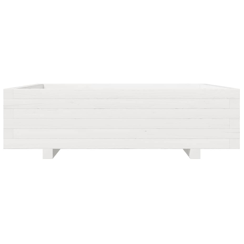 Maison Chic - Jardinière | Pot de fleurs | Cache-pot | Bac à fleurs blanc 90x90x26,5 cm bois de pin massif - Image 5
