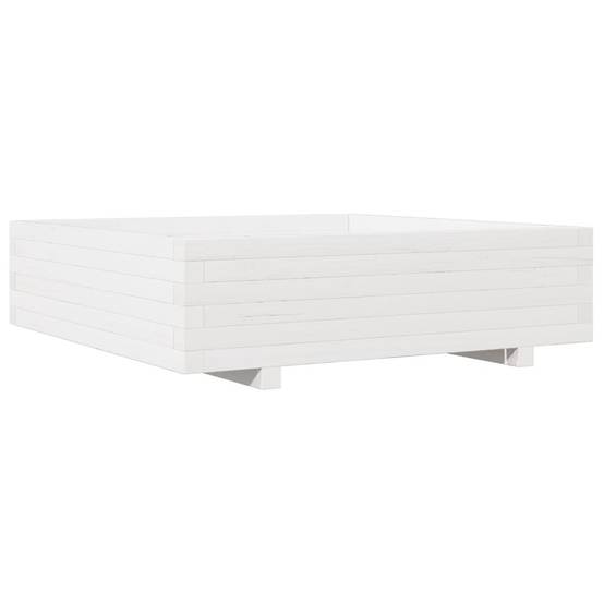 Maison Chic - Jardinière | Pot de fleurs | Cache-pot | Bac à fleurs blanc 90x90x26,5 cm bois de pin massif - Image 1