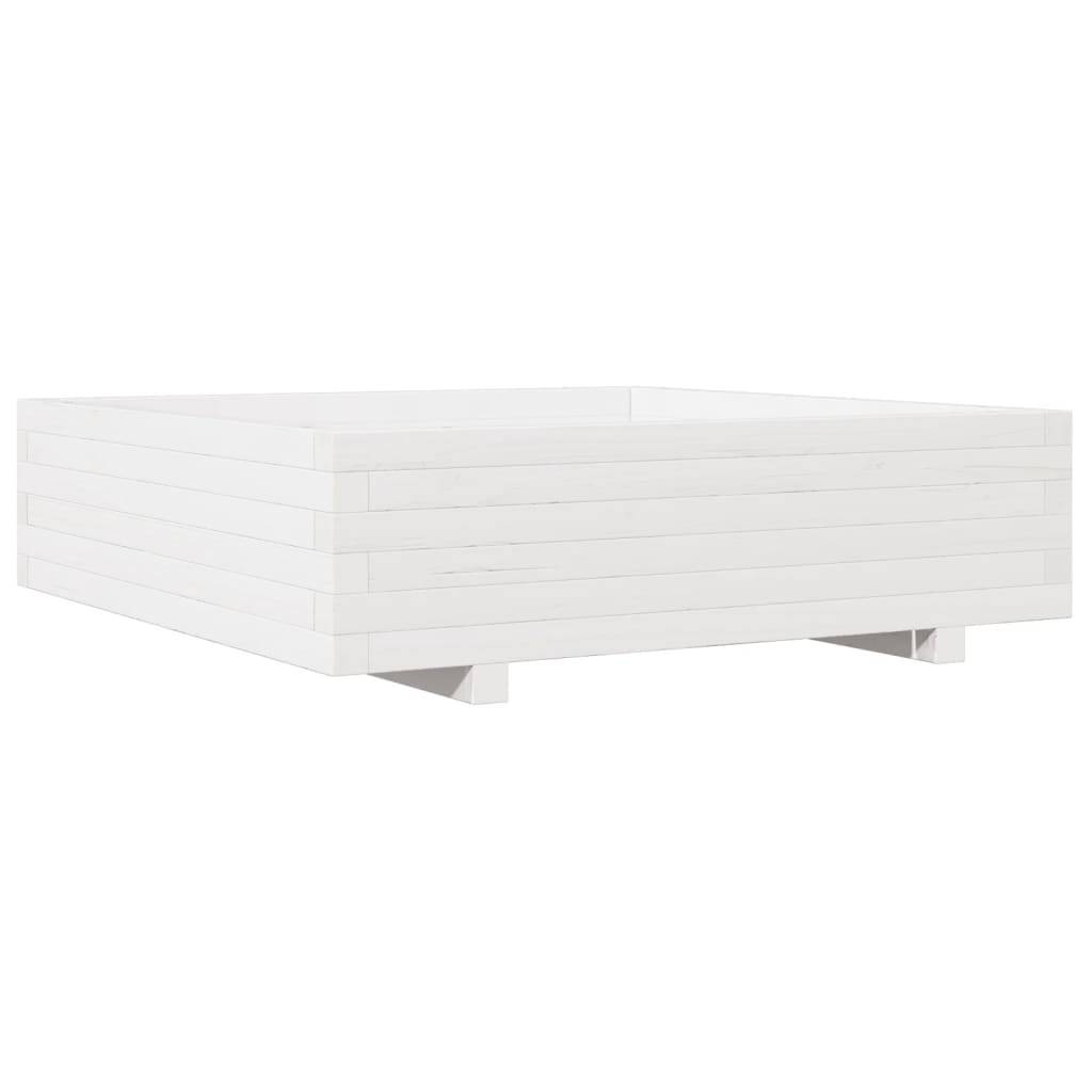 Maison Chic - Jardinière | Pot de fleurs | Cache-pot | Bac à fleurs blanc 90x90x26,5 cm bois de pin massif - Image 1