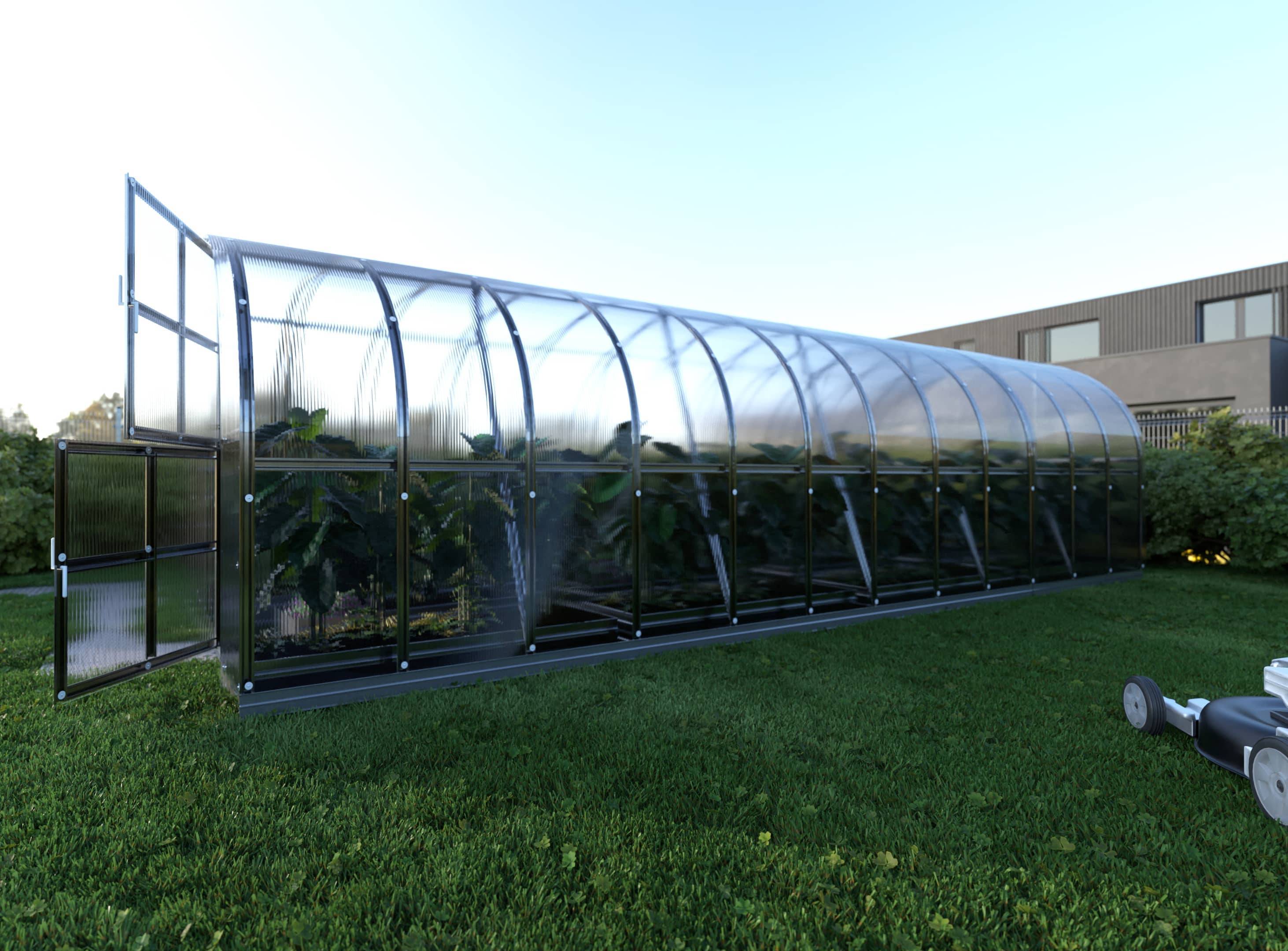 Serre KLASIKA ARCH 3 x 8 m (24 m²), 4 mm avec revêtement en polycarbonate - Image 2
