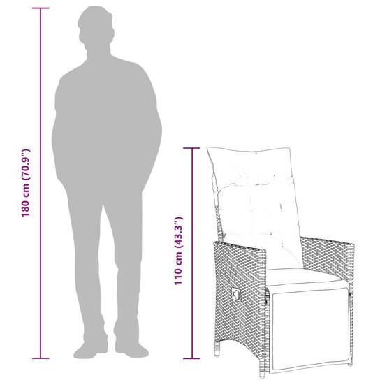 Chaise bois composite 2 places tissu gris 56 x 59 x 92 cm - Prolenta premium p3139.7 - Image 10