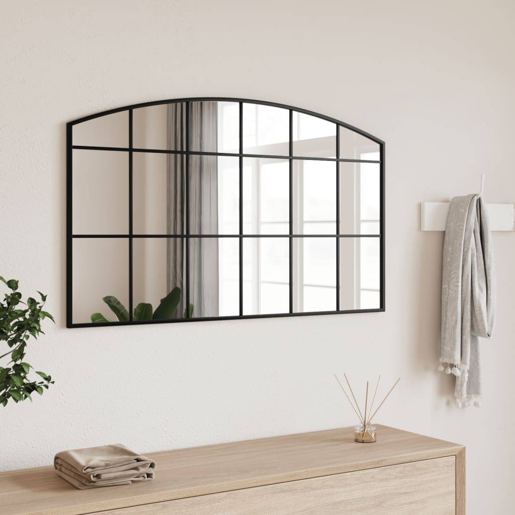 Miroir mural noir 100x60 cm arche fer Maison Chic - Image 2