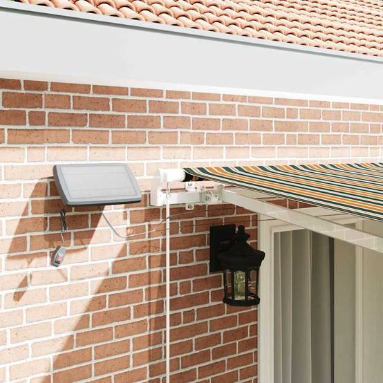 Auvent de Terrasse Manuel Tissu Acier avec Éclairage LED pour Soirées Vert et Jaune 400x300 cm – ComfortXL Outdoor Living - Image 4