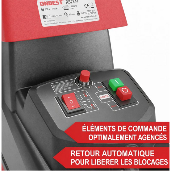 Broyeur de vegetaux electrique RS2844 2800 W Bac collecteur 60 L - Image 5