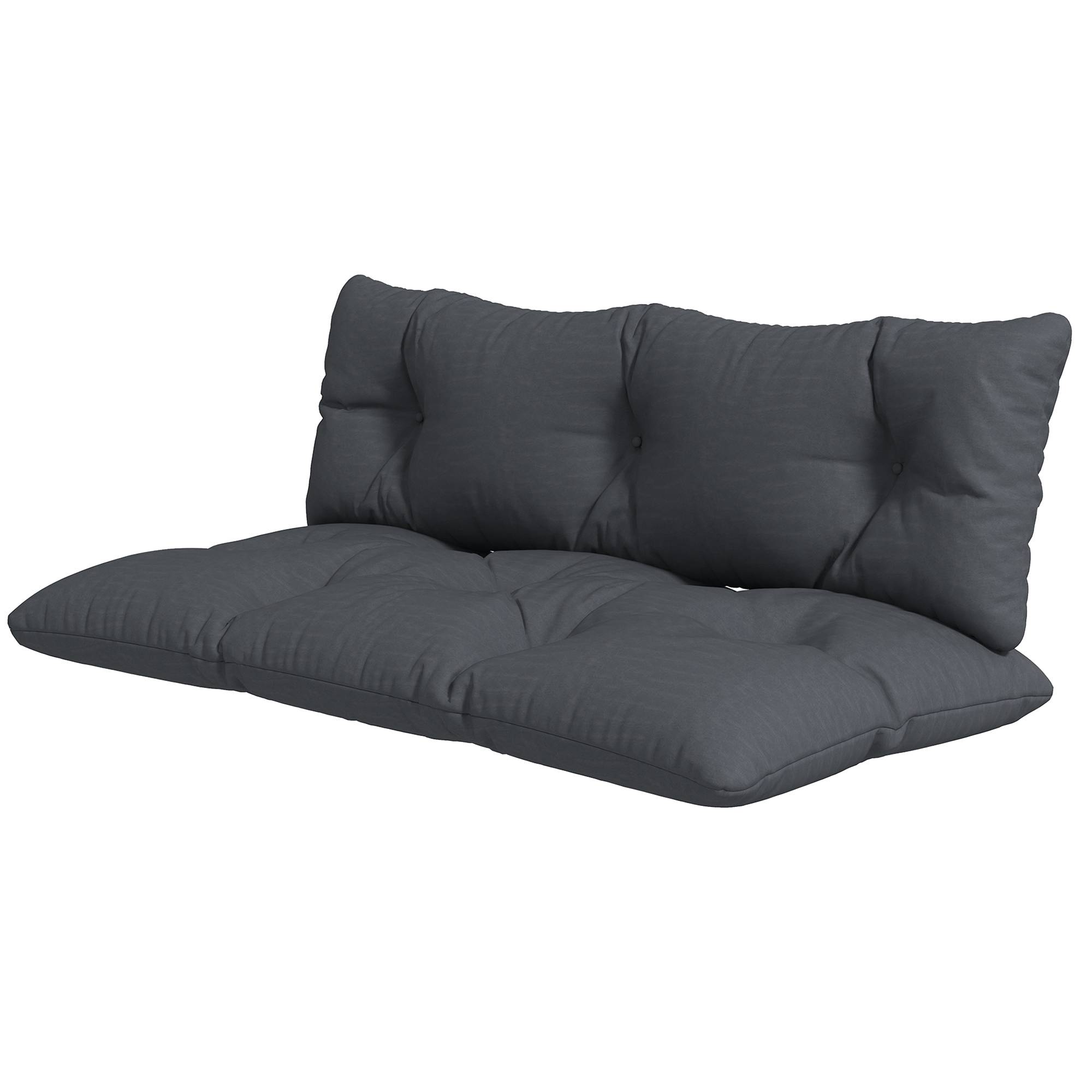 Maison Chic - Ensemble de 2 coussins d'extérieur pour banquette 1 coussin d'assise et 1 coussins de dossier polyester hydrofuge gris - Image 1