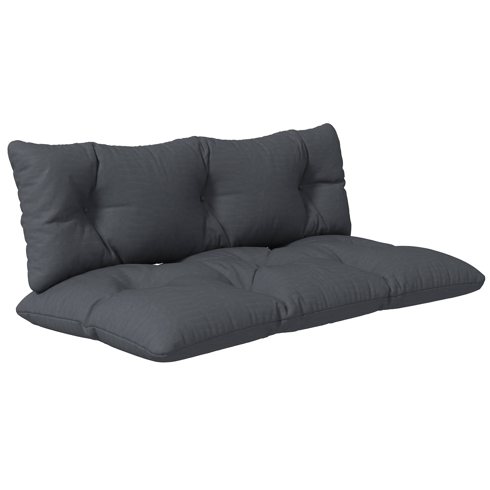 Maison Chic - Ensemble de 2 coussins d'extérieur pour banquette 1 coussin d'assise et 1 coussins de dossier polyester hydrofuge gris - Image 3