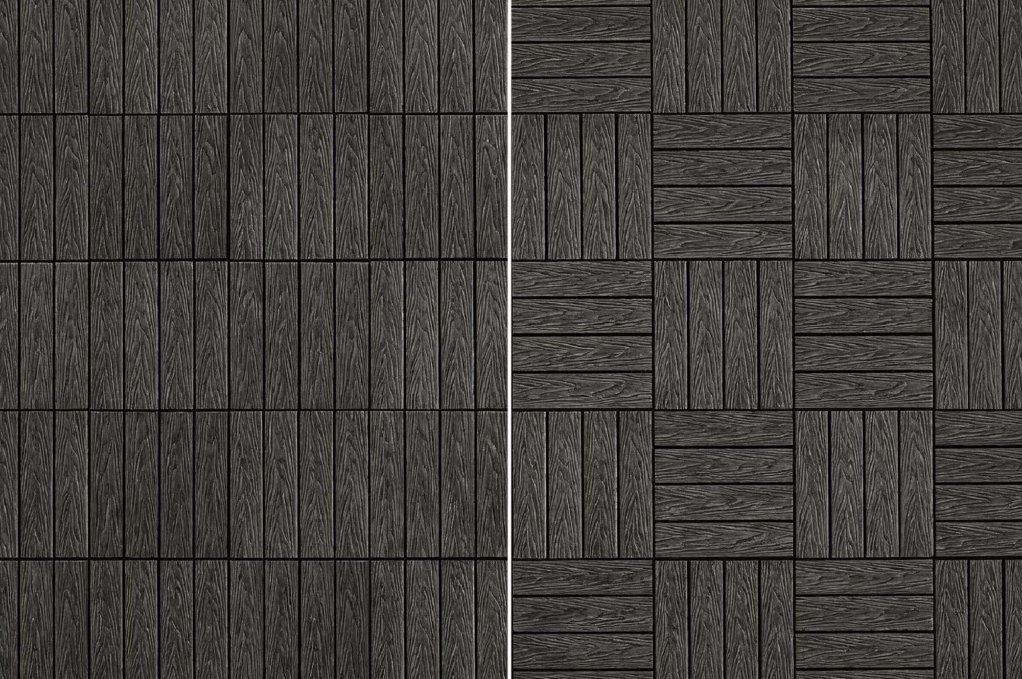 Casanoov Lot de 30 dalles clipsables terrasse en composite JURA effet bois gris 30x30cm - Image 5