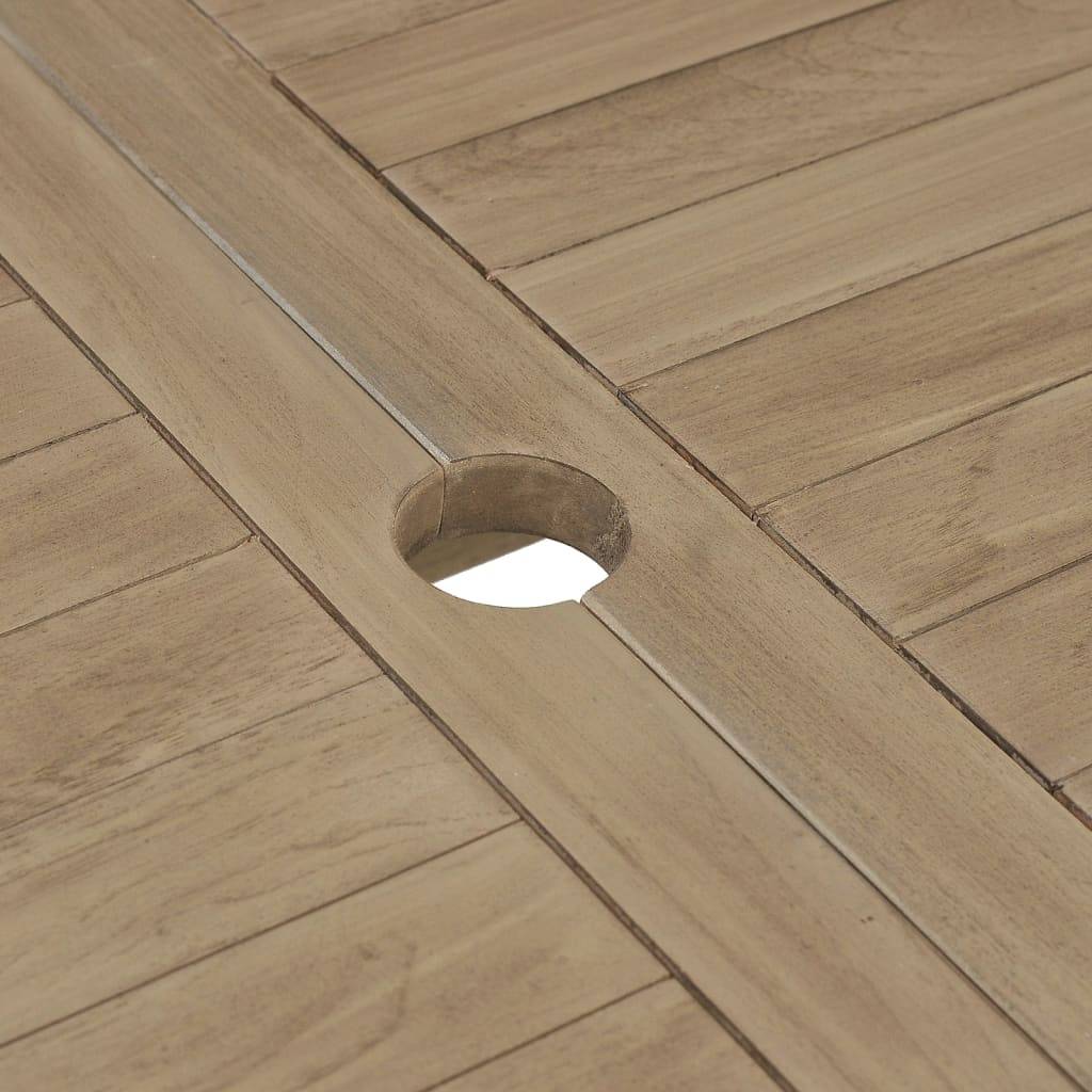 Table de jardin - Table Extérieure - Table De Patio pliante gris 120x70x75 cm bois de teck solide - Image 6