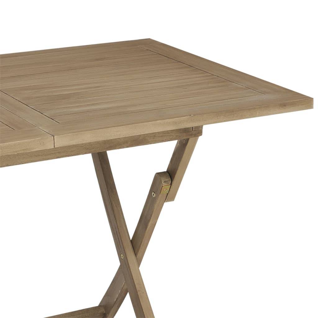 Table de jardin - Table Extérieure - Table De Patio pliante gris 120x70x75 cm bois de teck solide - Image 7