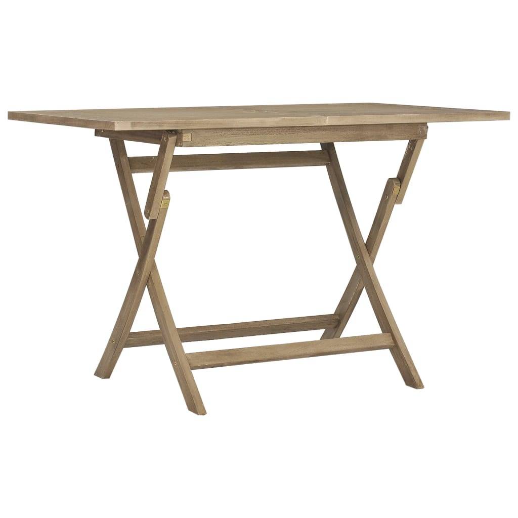 Table de jardin - Table Extérieure - Table De Patio pliante gris 120x70x75 cm bois de teck solide - Image 1