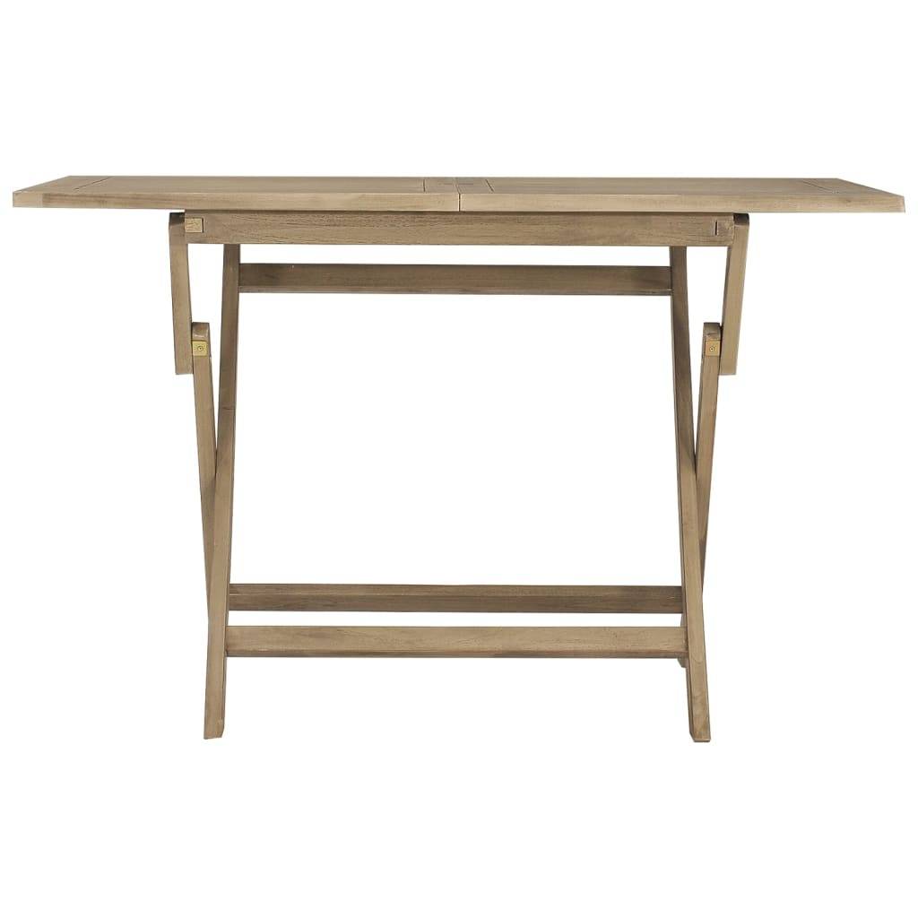 Table de jardin - Table Extérieure - Table De Patio pliante gris 120x70x75 cm bois de teck solide - Image 3