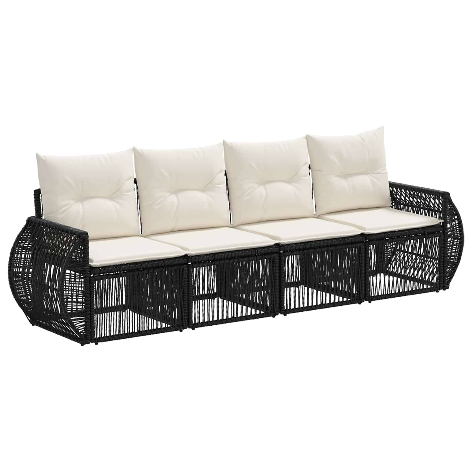 Vidaxl - Ensemble de canapé de jardin 4 pcs-Salons de jardin 4 place Noir et blanc crème 219290 - Image 2
