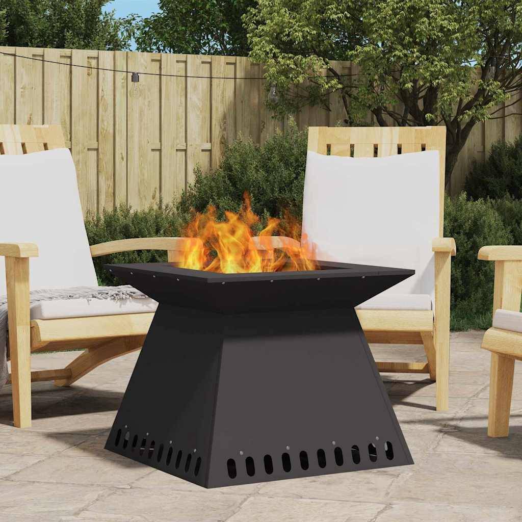 ComfortXL - Brasero de jardin carré 60cm en acier pour terrasse Noir – ComfortXL Outdoor Living - Image 1