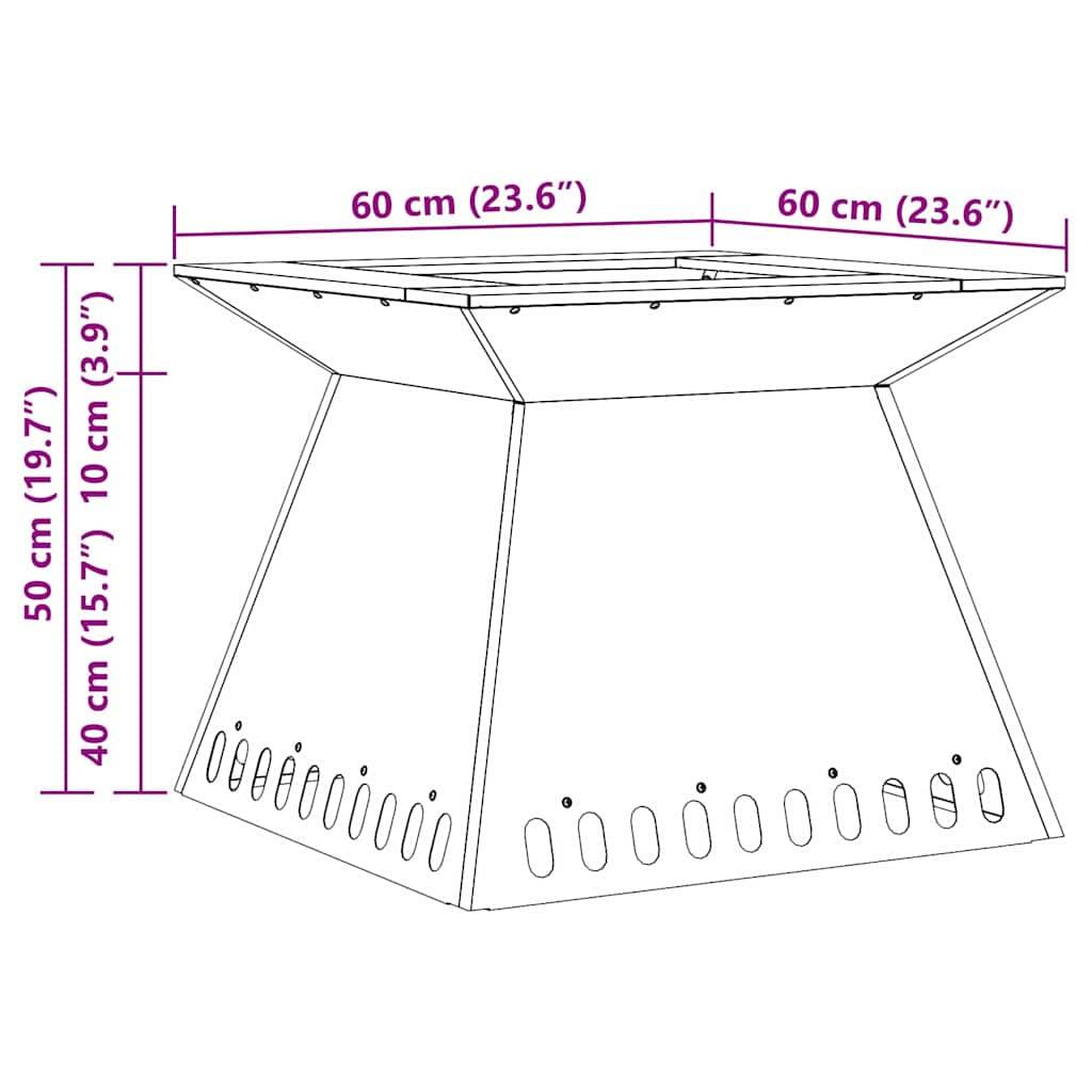 ComfortXL - Brasero de jardin carré 60cm en acier pour terrasse Noir – ComfortXL Outdoor Living - Image 6