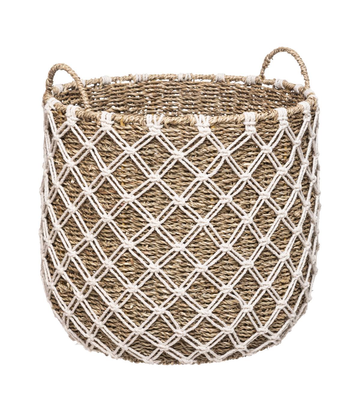 Set de 3 Paniers de rangement en Macramé et Roseau naturel - Image 4