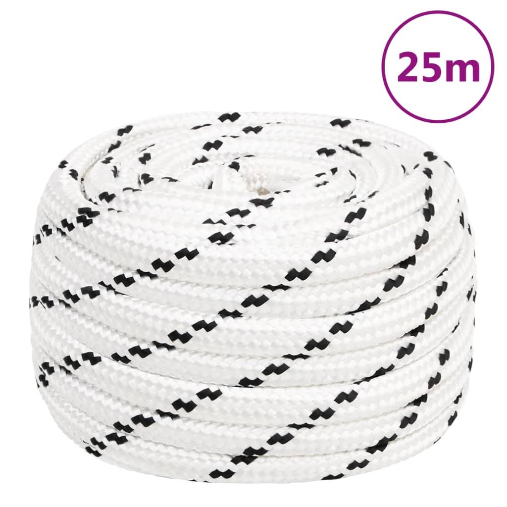 Corde de bateau tressé Blanc 16 mmx25 m Polyester Maison Chic - Image 6
