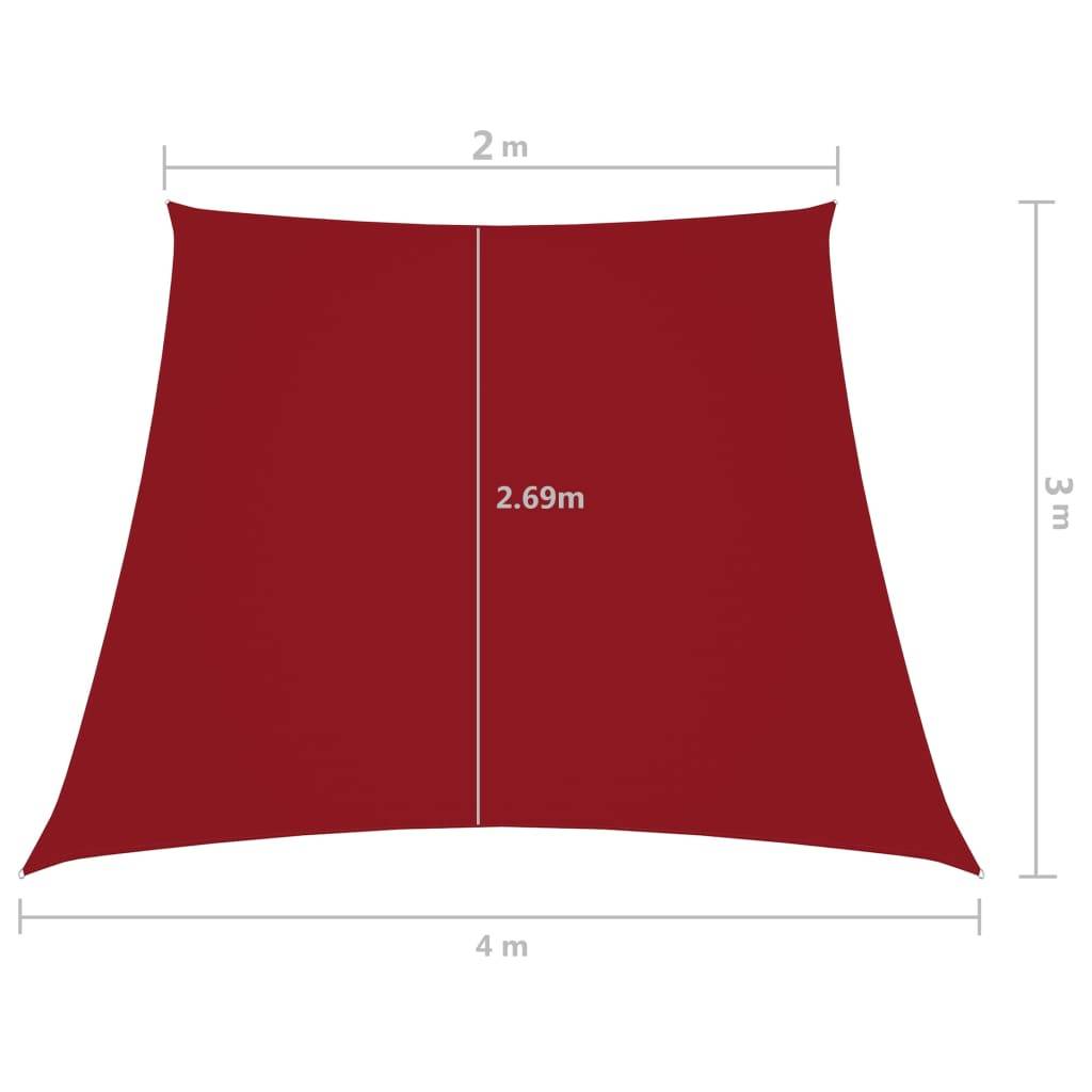 Helloshop26 - Voile toile d'ombrage parasol tissu oxford trapèze 2/4 x 3 m rouge - Image 6