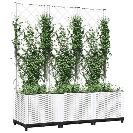 ComfortXL - Grande Jardinière Haute avec Treillis en PP pour Brise-vue Végétal Blanc 120cm – ComfortXL Outdoor Living - Image 3