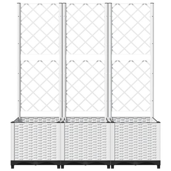 ComfortXL - Grande Jardinière Haute avec Treillis en PP pour Brise-vue Végétal Blanc 120cm – ComfortXL Outdoor Living - Image 4