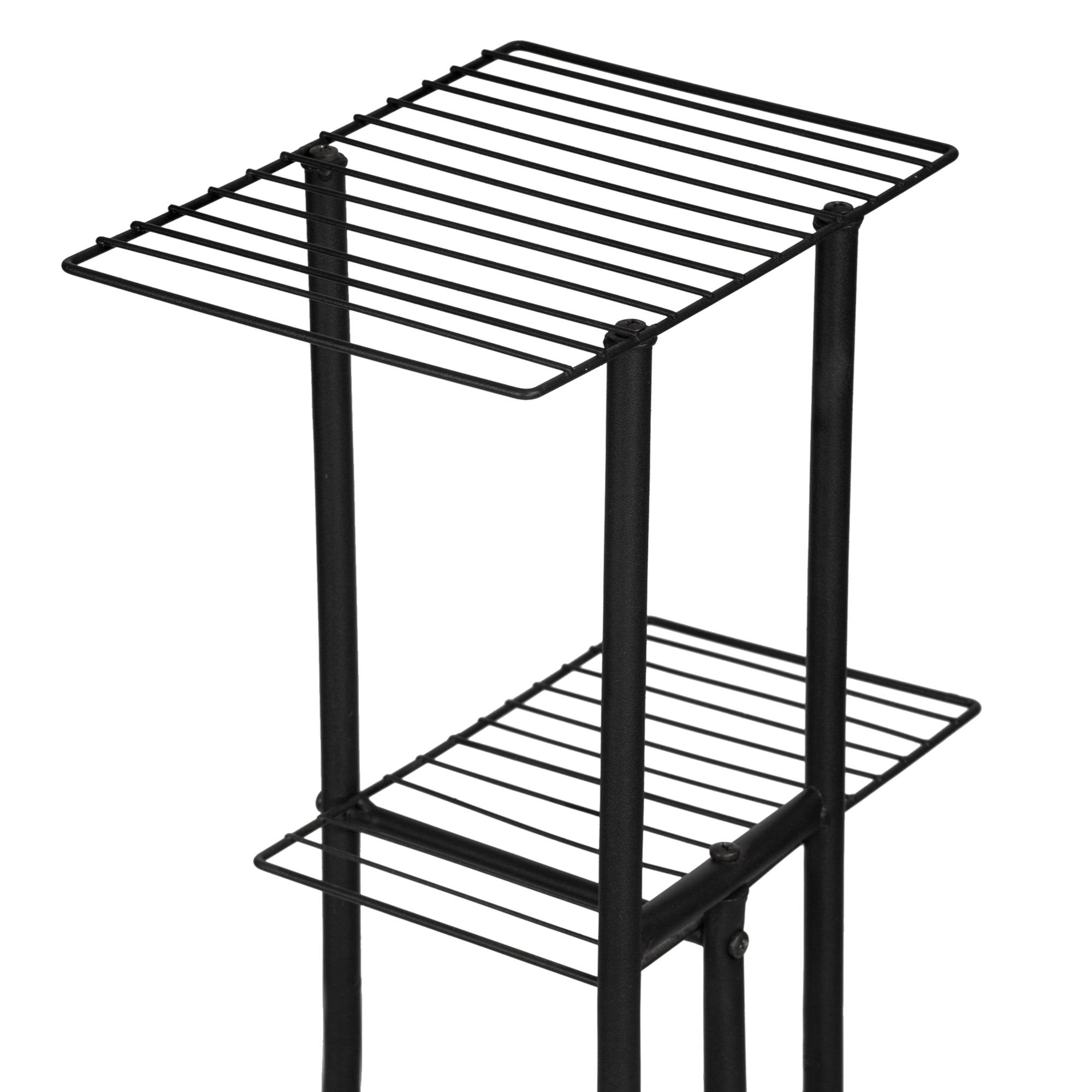 Étagère à plantes 97,5 x 43,5 x 22 cm à 4 niveaux noir - Image 4